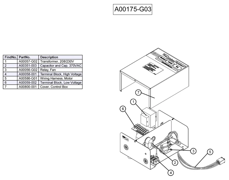 A00175-K03 - Unico Control Box Assembly, (ST2 models) - Image 2