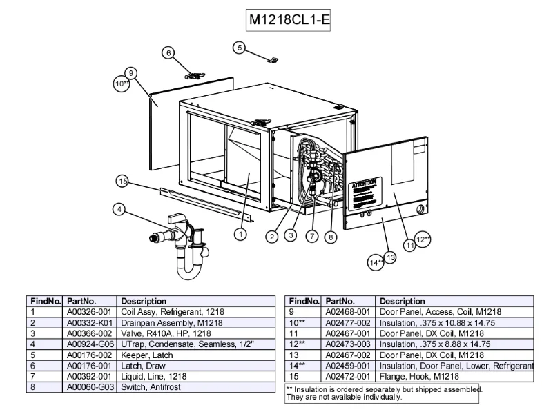 M1218CL1-E0C - Module, Refrigerant Coil (6 Row)*(HP), E-Coated - Image 2