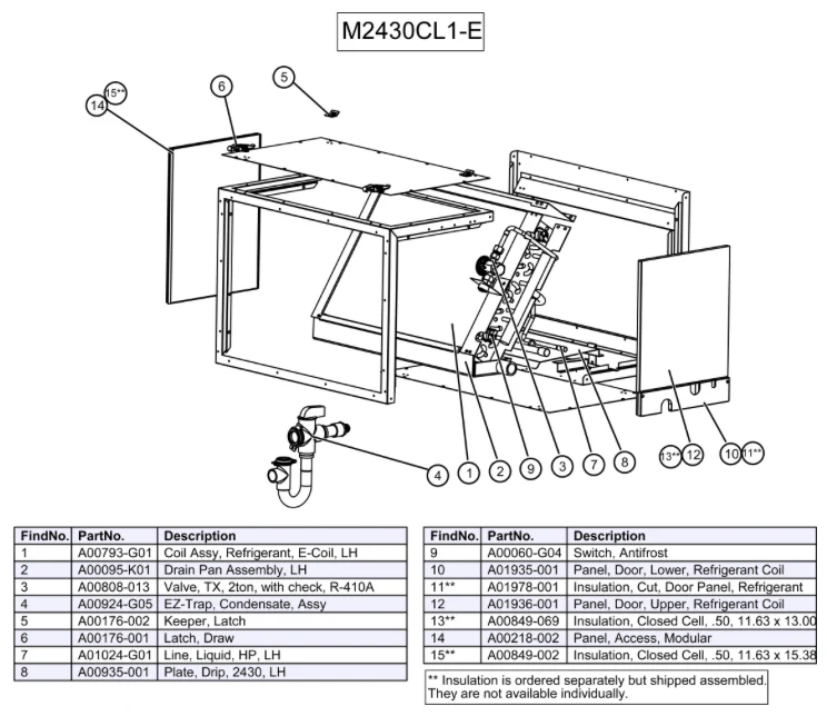 M2430CL1-E0C - Module, Refrigerant Coil (6 Row)*(HP), E-Coated - Image 2