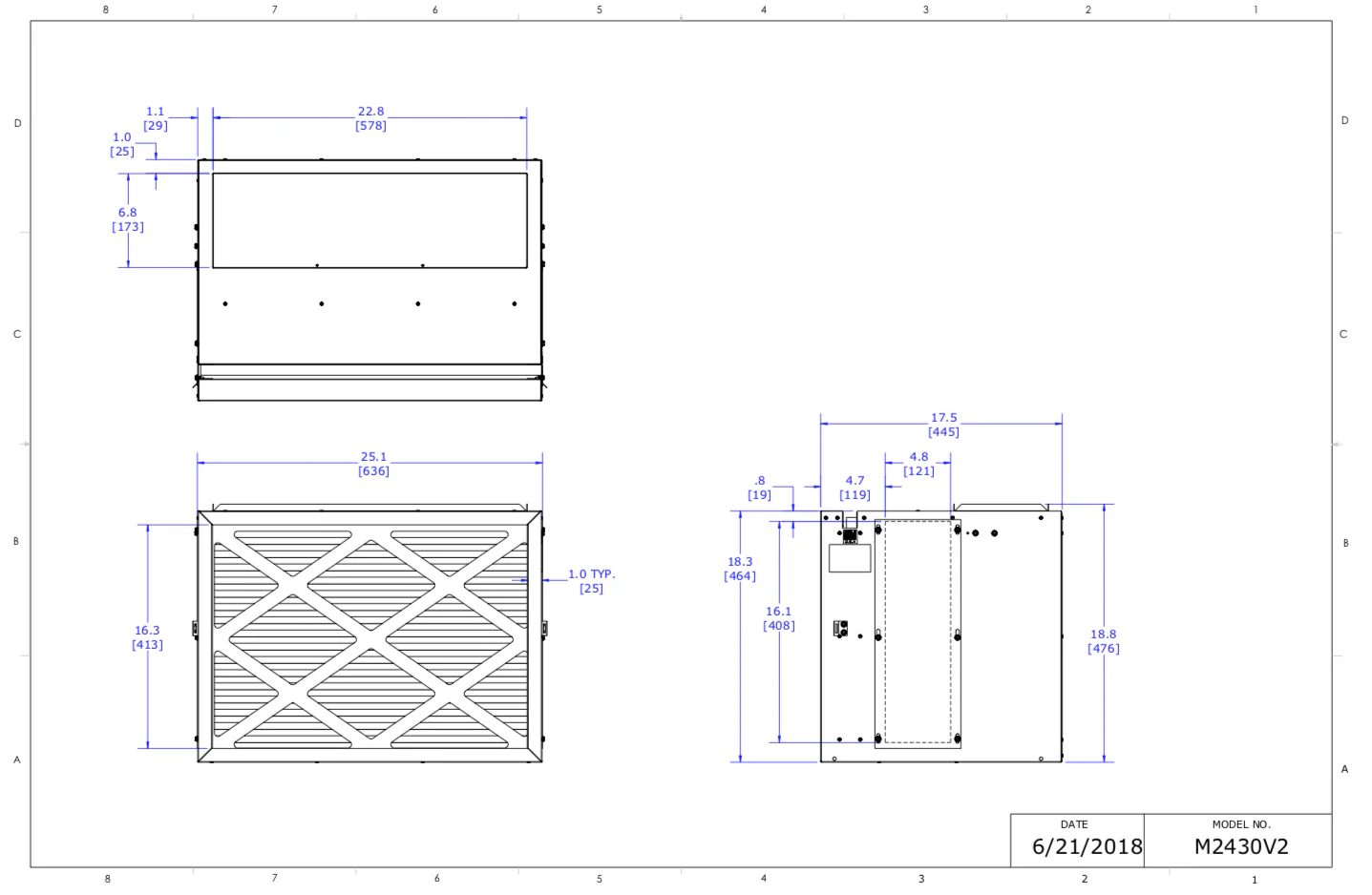 M2430V2 - Vertical Plenum Module (includes Spacer & Filter) - Image 3